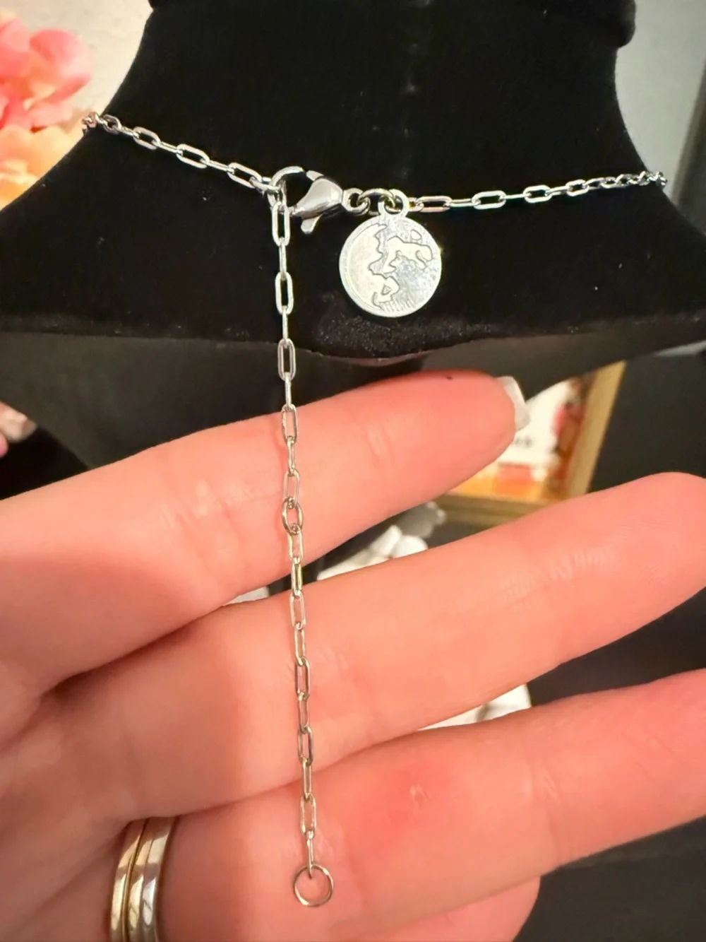 3 x 20$ Moon Paw Print Necklace Silver Tone Dog Lover Pendant